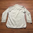 Vintage 1952 Post Wwii Us Army Military Khaki Uniform Stand Up Collar Shirt 50s