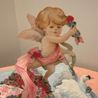 Vintage Hallmark Pop Up Valentine Card Cherub Swans Large Die Cut Japan
