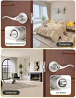 5 Pack Satin Nickel Privacy Door Lever  Modern Interior Door Knobs Locks For Bed