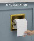 Recessed Toilet Paper Holder For Mega Rolls  Brushed Gold Finish