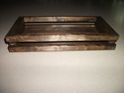 Wooden Slat Handmade Crate Box Stained Dark Walnut - 11 75  X 6  X 2 