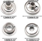 120 Pieces 15mm Stainless Steel Fastener Snap  Heavy Duty Snap Button Press Stud