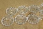 6 Waterford Marquis Diamond Clear Crystal Glass Coasters   Holder Elegant