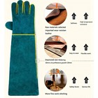 Bite Proof Pet Handling Gloves Anti Scratch Leather Vet Dog Cat Grooming Welding