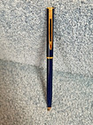 Vintage Waterman Navy Blue Lacquer Ballpoint Pen With Gold Trim - Made In France