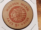 Vintage Wooden Nickel P g  Sales Co  Cincinnati 38  Ohio Anniversary Sale 1965