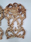 Set Of 2 Vintage Decorative Ornamental Cast Iron Panels Leaves grapes Design
