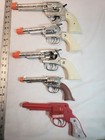 Vintage Toy Cap Gun Lot Revolver Cowboy For Parts display
