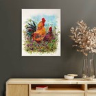 Rooster Hen Farm Couple Farm Bird Hand-embroidered  12  14in Os