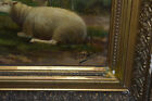 Antique Flemish School  Oil On Panel Painting Sheep Field Signed