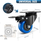 Swivel Caster Wheels 600lbs  2 Inch Heavy Duty Casters Set Of 4 With Brake  Prem