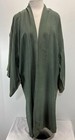 Vtg Japanese Silk Kimono Duster Jacket 43    Chest Sage Green Geisha Read