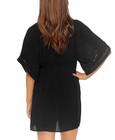 Raisins Women s Juniors  Costa Rica Tie-front Tunic Cover-up  black  Small 
