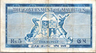 Mauritius 5 Rupees 1954 Pick   27a