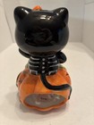 Sanrio Hello Kitty Jack O Lantern Halloween Ceramic Tea Light Holder  nwt 