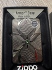 Zippo Windproof Lighter- Armor Case - Stone Weave-genuine Made In Usa New In Box