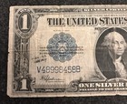 1923 One Dollar Silver Certificate Large Note Ag-g Circulated    horse Blanket   