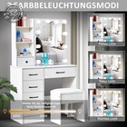 White Makeup Vanity Set Dressing Table Desk With Led Lighted Mirror 6 Drawers