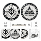 Masonic Freemason Challenge Coin Square Compass G Symbol Collectible Gift