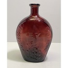 Amethyst Purple Glass Success To The Railroad Bottle Embossed Horse Wagon Repro