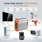 1000w Inverter Pure Sine Wave Power 12v To 110v 120v  2 Ac Usb type-c 30w  2 Lcd