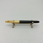 Sheaffer Crest 593 Electroplated 23k Black Fountain Pen 18k F Nib Vintage 90 S