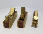 Micro Mini Brass Hand Plane Lot Of 3    wood Finish Planer     Hardwood Hobby Craft