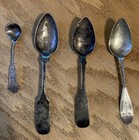 Lot Of 4 Antique Coin Silver Spoons 57 Grams Scrap