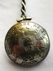    Unusual Antique Silver 1907 German 1 2 Mark Coin 4  Souvenir Spoon   A    