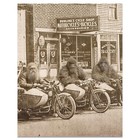 Vintage Motorcycle Bicycle Shop Sasquatch Photograph Art Print Bike Bigfoot Gift