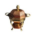 Hammered Copper And Brass Chafing Dish Set - Copper Food Warmer Buffet Server