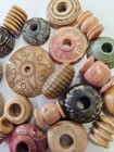 Sassanian Etched Bone Spindle Whorls 4th Century Iran Indo-bactrian Antique Bead