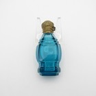 Antique Perfume  Scent Bottle  Deep Turquoise Blue  Cut Glass C-1880