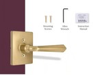 Set Of 2 Dummy Wilshire Brushed Gold Bed bath Privacy Door Lever Rectangle Rose 