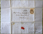 1854 New South Wales Two Pence Brown Stamp Used Victoria Postmark Envelope cover
