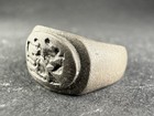 Ancient Roman Empire Silver Legion Militaty Cavalry Seal Ring Circa 1-300ad