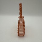 Art Deco Czech Cut Crystal Perfume Bottle Pink Vintage 1920-40s