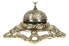 Large Vintage Antique Style Ornate Floral Victorian Brass Front Desk Hotel Bell