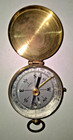 Vintage German Pocket Compass        germany    Marked  Brass Case  Working Lock Pin