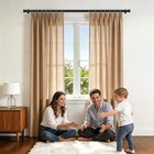 Curtain Rods For Windows  32 To 43 Inch  Black  Single Drapery Rod 3 4  Diameter