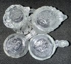 Mcdonald s Flintstones Glass Mug Cup 1993 Clear Frosted Set Of 4