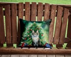 La Perm Cat By The Christmas Tree Fabric Decorative Pillow Dac7227pw1414