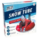 Inflatable 33  Red Vinyl Snow Tube Sled W handles - Ages 3   g3 