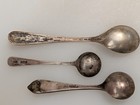    lot Of 3 Antique Sterling Silver Salt Spoons 1903 Birmingham Uk Watson Co 14g