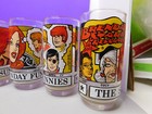 Lot Of 8 Vtg 1976 The Sunday Funnies Comics 5 5  Drinking Glasses Terry Brenda