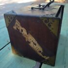 Antique Mahjong Set In Wooden Box Case Hand-carved Vintage 124 Tiles