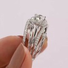 Women Gorgeous Cubic Zircon Wedding Party Ring 925 Silver Jewelry Sz 6-10
