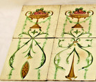 Antique Art Nouveau Fireplace Tiles Set Of 10 H r Johnson Edwardian Green 1910s