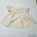 Vintage Baby Togs Floral Dress   Diaper Cover Ribbon   Lace Infant Size 12 Month