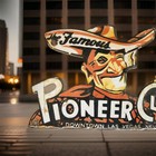 Vintage Pioneer Club Porcelain Sign Las Vegas Nv Strip Casino Gambling Gas Oil